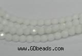 CPB31 15.5 inches 4mm faceted round white porcelain beads wholesale