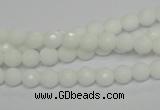 CPB32 15.5 inches 6mm faceted round white porcelain beads wholesale