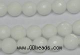 CPB34 15.5 inches 10mm faceted round white porcelain beads wholesale