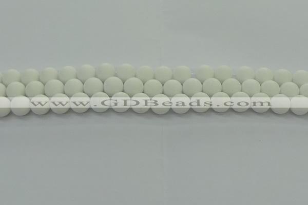 CPB413 15.5 inches 10mm round matte white porcelain beads