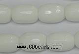 CPB43 15.5 inches 13*18mm faceted drum white porcelain beads