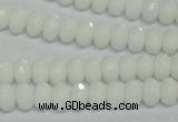 CPB58 15.5 inches 5*8mm faceted rondelle white porcelain beads