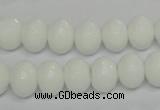 CPB60 15.5 inches 8*12mm faceted rondelle white porcelain beads