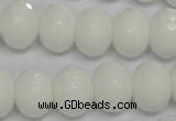 CPB62 15.5 inches 12*16mm faceted rondelle white porcelain beads