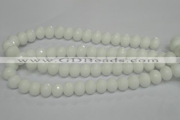 CPB62 15.5 inches 12*16mm faceted rondelle white porcelain beads