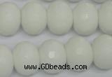 CPB63 15.5 inches 13*18mm faceted rondelle white porcelain beads