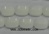 CPB66 15.5 inches 12*16mm drum white porcelain beads wholesale