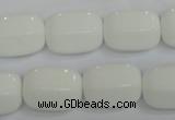 CPB67 15.5 inches 13*18mm drum white porcelain beads wholesale