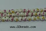 CPB691 15.5 inches 6mm round Painted porcelain beads