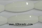 CPB82 15.5 inches 15*40mm rice white porcelain beads wholesale