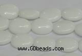 CPB85 15.5 inches 10*14mm oval white porcelain beads wholesale
