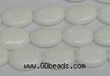CPB86 15.5 inches 12*16mm oval white porcelain beads wholesale