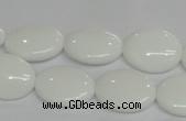 CPB87 15.5 inches 13*18mm oval white porcelain beads wholesale