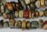 CPJ94 15.5 inches 5*11mm nuggets picasso jasper gemstone beads