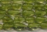 CPO113 15 inches 3.5*5mm teardrop natural peridot beads wholesale