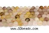 CPQ360 15.5 inches 4mm round pink & yellow quartz gemstone beads