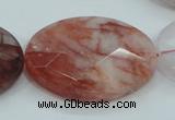 CPQ65 15.5 inches 30*40mm faceted oval natural pink quartz beads