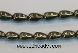 CPY131 15.5 inches 6*10mm teardrop pyrite gemstone beads wholesale