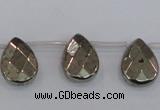 CPY378 Top drilled 12*16mm briolette pyrite gemstone beads