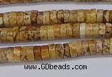 CRB1015 15.5 inches 2*4mm heishi picture jasper beads wholesale