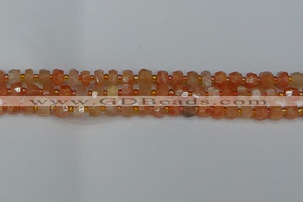 CRB1290 15.5 inches 4*6mm faceted rondelle moonstone beads