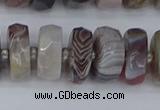 CRB1383 15.5 inches 7*14mm faceted rondelle botswana agate beads