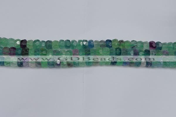 CRB1463 15.5 inches 4*6mm faceted rondelle fluorite beads