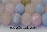 CRB1830 15.5 inches 6*10mm faceted rondelle morganite beads