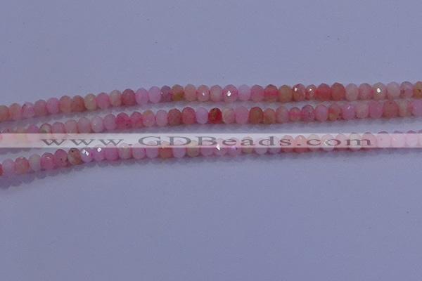 CRB1876 15.5 inches 2.5*4mm faceted rondelle pink opal beads