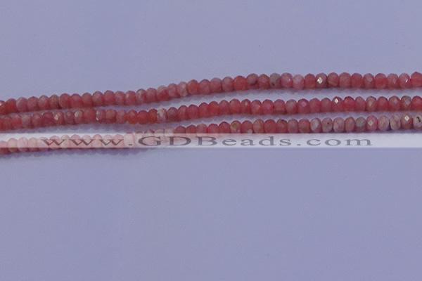 CRB1884 15.5 inches 2*3mm faceted rondelle rhodochrosite beads