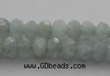 CRB217 15.5 inches 3*4mm faceted rondelle aquamarine beads