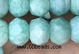 CRB3073 15.5 inches 7*10mm faceted rondelle amazonite gemstone beads