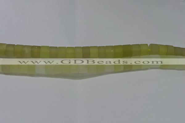 CRB319 15.5 inches 8*12mm tyre matte lemon quartz gemstone beads