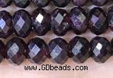 CRB3191 15.5 inches 4*6mm faceted rondelle tiny red garnet beads