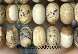 CRB4073 15.5 inches 5*8mm rondelle picture jasper beads wholesale