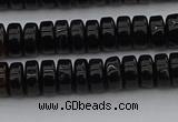 CRB418 15.5 inches 5*8mm rondelle black agate beads wholesale