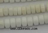 CRB423 15.5 inches 5*8mm rondelle white porcelain beads wholesale