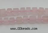 CRB450 15.5 inche 5*8mm tyre matte rose quartz gemstone beads