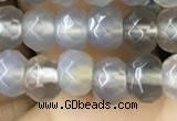 CRB5112 15.5 inches 4*6mm faceted rondelle grey agate beads