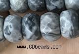 CRB5160 15.5 inches 5*8mm faceted rondelle grey picture jasper beads