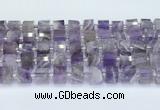 CRB5604 15.5 inches 7mm - 8mm faceted tyre amethyst beads