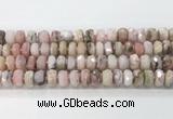 CRB5659 15.5 inches 7*11mm-9*13mm faceted rondelle pink opal beads wholesale