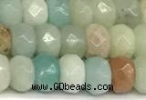 CRB5792 15 inches 4*6mm, 5*8mm, 6*10mm faceted rondelle amazonite beads