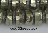 CRB599 15.5 inches 8*14mm faceted rondelle pyrite beads
