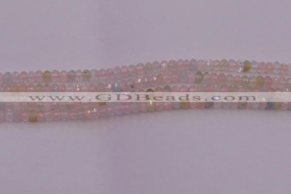 CRB716 15.5 inches 2.5*4mm faceted rondelle morganite beads