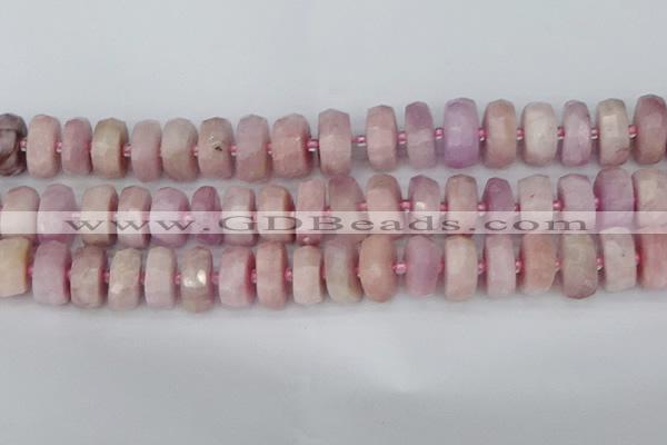 CRB830 15.5 inches 8*18mm faceted rondelle kunzite beads