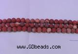 CRE162 15.5 inches 8mm round matte red jasper beads