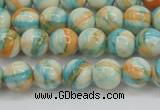 CRF393 15.5 inches 6mm round dyed rain flower stone beads wholesale
