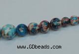 CRF40 15.5 inches multi sizes round dyed rain flower stone beads wholesale