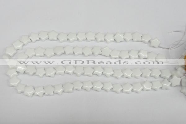 CRG06 15.5 inches 12*12mm star white agate gemstone beads wholesale
